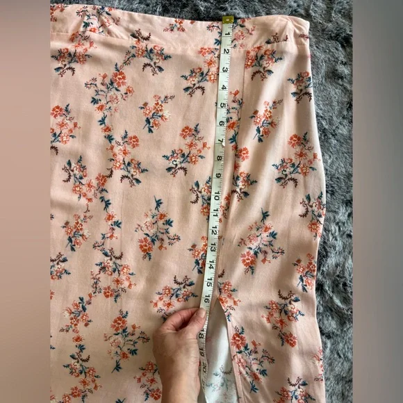 Charlotte Russe Pink Burgundy Floral Maxi Skirt Rayon Boho XL Extra Large GUC - Picture 9 of 15